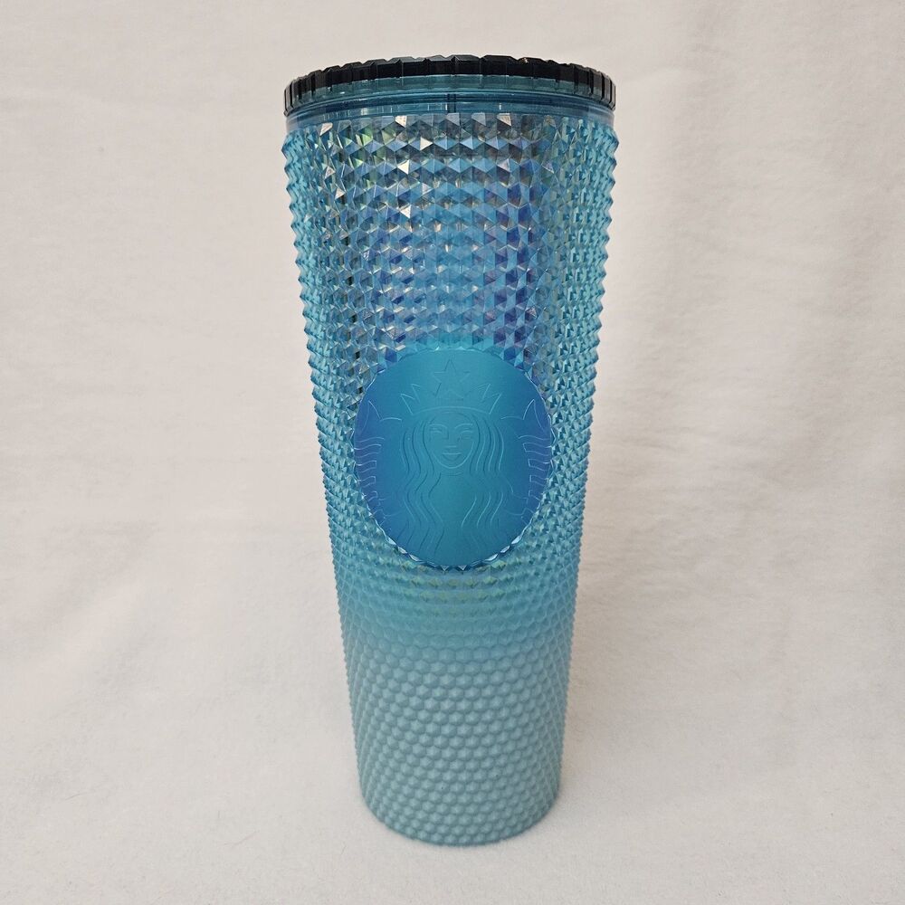 Starbucks Glacier Blue Ombré Gradient Studded Cold Cup 24 Oz Tumbler Winter 2023